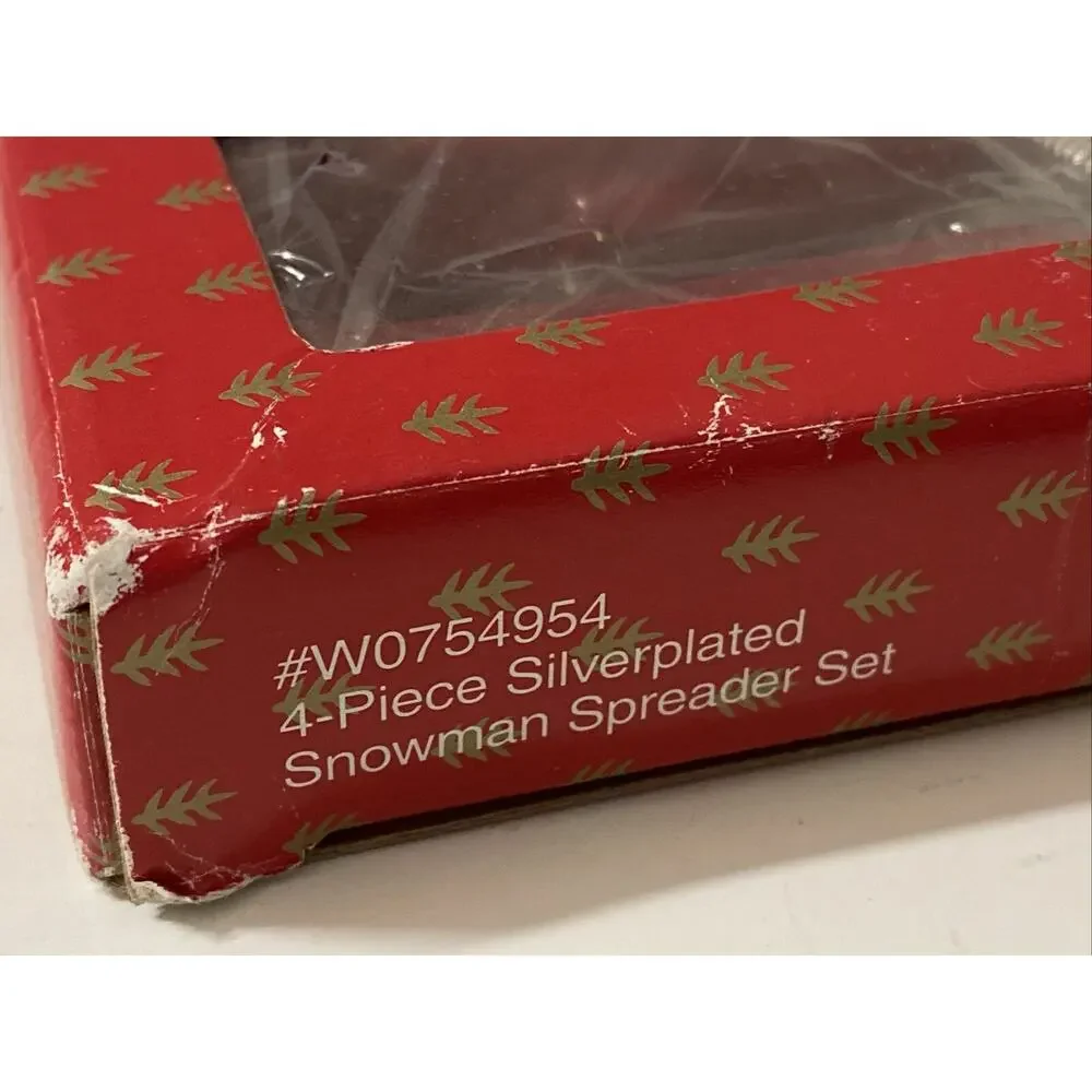 Vintage‎ 1999 Wallace Silversmiths Set of 4 Silver Plated SS Holiday Spreaders